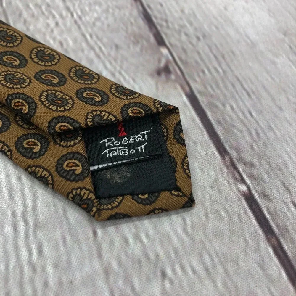 Vintage Robert Talbott paisley silk neck tie preppy business office attire